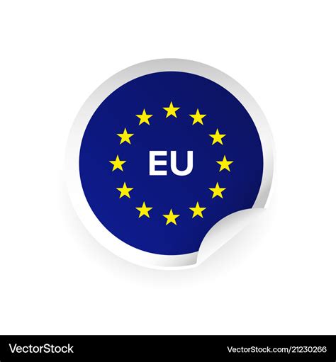 Eu - european union logo sticker Royalty Free Vector Image