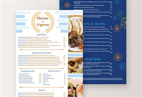 Greek Menu Templates and Designs - MustHaveMenus