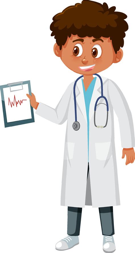 A male doctor cartoon character on white background 5186664 Vector Art ...