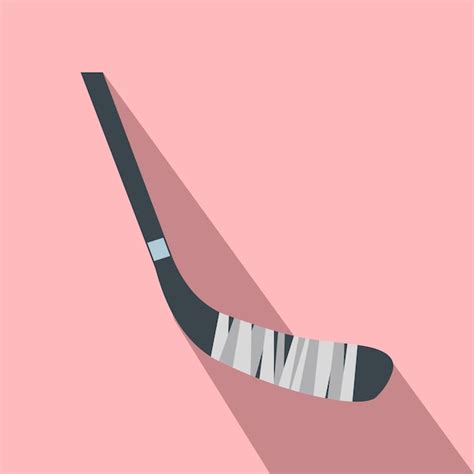 Premium Vector | Hockey stick flat icon Single illustration with shadow on a pink background