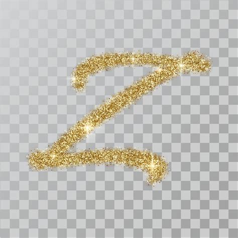 Gold glitter powder letter Z in hand painted style. 5472838 Vector Art at Vecteezy