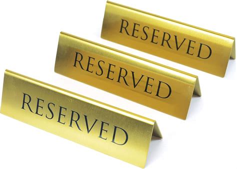 Amazon.com: Golden Metal Table Top Reserved Sign for Restaurants, Wedding, Ceremony and Events ...