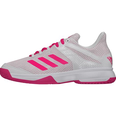 Adidas Kids Adizero Club Tennis Shoes - White/Pink - Tennisnuts.com