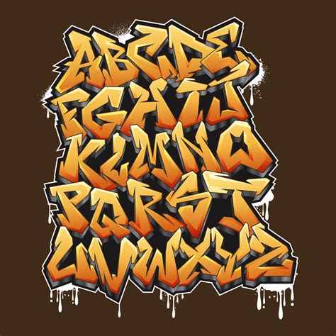 Graffiti letters alphabet. Vector illustration 24320293 Vector Art at Vecteezy