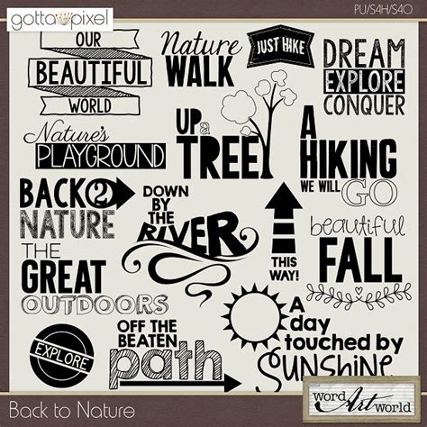 Word Art World: NEW "Back to Nature" Word Art Pack on Sale! | Nature ...