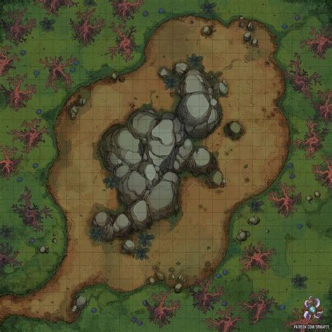 Muddy Forest Battle Map 25x25 - battlemaps | Fantasy map, Dungeons and ...