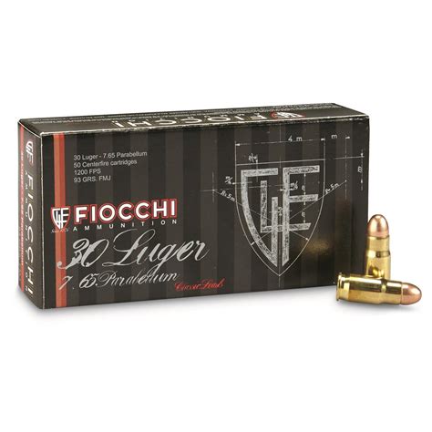 Fiocchi Specialty, .30 Luger, MC, 93 Grain, 50 Rounds - 6486, .30 Luger Ammo at Sportsman's Guide