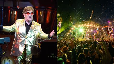 Elton John left Glastonbury stage and was 'back home less than 40 minutes' after headline set