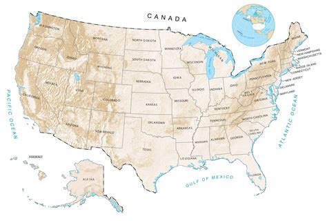 US Elevation Map and Hillshade - GIS Geography