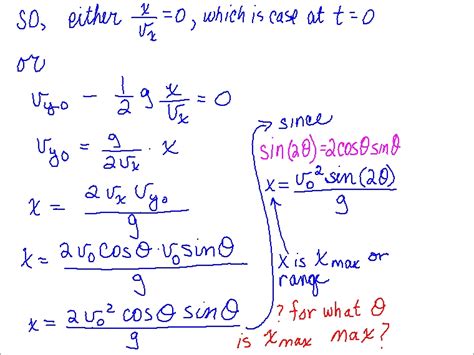 Range of a Projectile Derivation