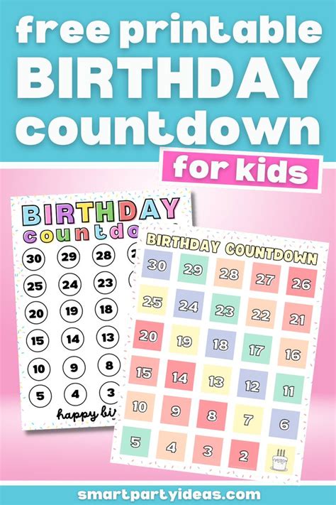 Printable Birthday Countdown Calendar