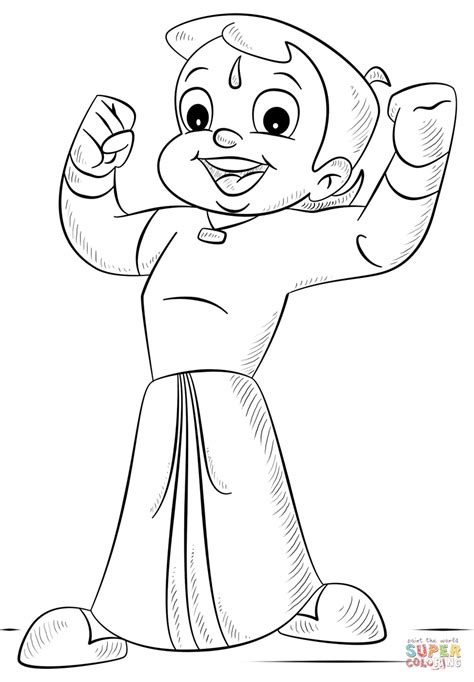 Chhota Bheem coloring page | Free Printable Coloring Pages