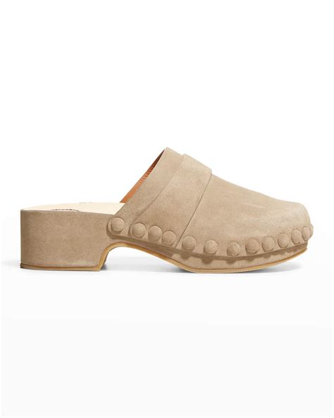 Chloe Joy Suede Mule Clogs | Neiman Marcus