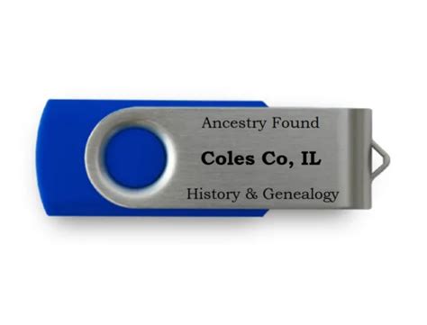 COLES County Co Illinois IL - History & Genealogy Books - USB FLASH ...