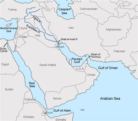 Middle East Bodies of Water Geography Quiz