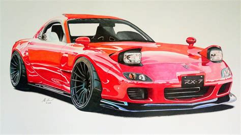 Mazda rx7, Car drawings, Mazda