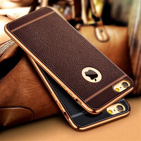 Luxury Ultra Thin Retro PU Leather Pattern Phone Case For iPhone 5 5S SE 6 6S 7Plus Plating Soft ...