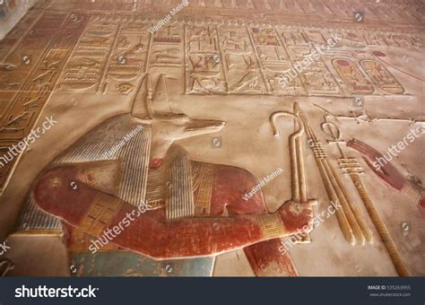 Anubis Depicted Ancient Egyptian God Jackal Stock Photo 535263955 ...