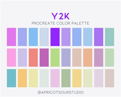 Y2K Procreate Color Palette - Etsy