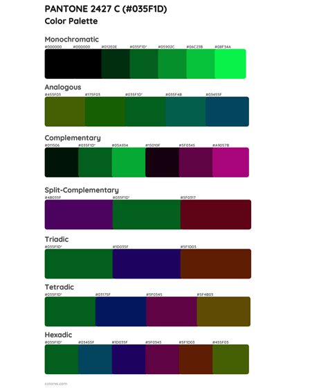 PANTONE 2427 C color palettes - colorxs.com