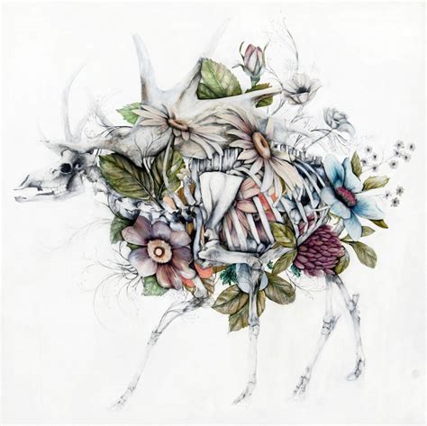 Beautiful Anatomical Paintings Depict Animals Filled with Pastel Flowers | My Modern Met