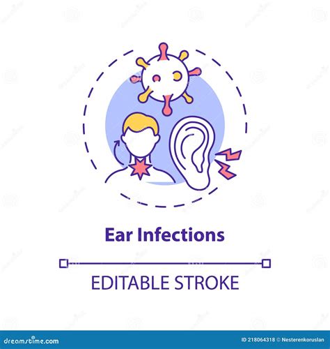 Ear Infections Concept Icon Stock Vector - Illustration of deaf, disease: 218064318