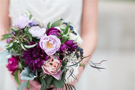 Purple Dahlia, Ranunculus, Peony Bouquets