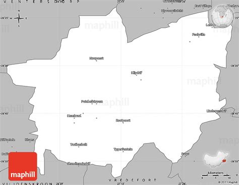 Gray Simple Map of POTCHEFSTROOM