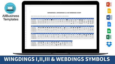 Wingdings 2 Chart | Templates at allbusinesstemplates.com