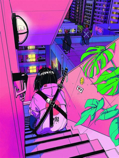 💥 on Twitter | Vaporwave wallpaper, Vaporwave art, Anime scenery wallpaper