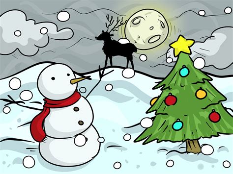 How to Draw a Christmas Landscape: 12 Steps (with Pictures)