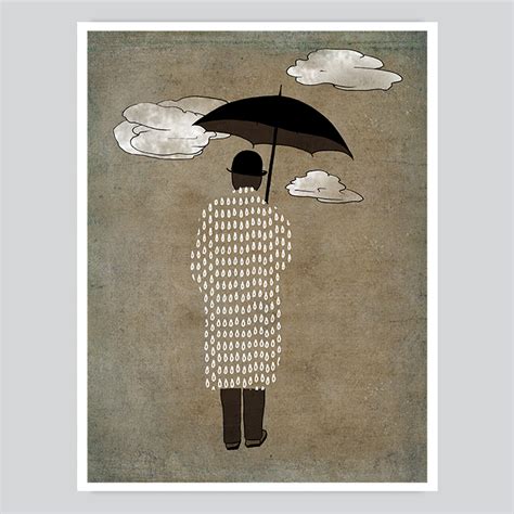 Art Illustration Man With Umbrella - By Artollo