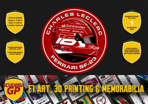 X2 CHARLES LECLERC Ferrari Circle F1 Helmet Stickers Vinyl 2023 - Scuderia GP $6.42 - PicClick