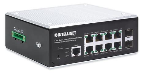 8-Port GbE PoE+ Web-Managed Industrial Switch w/ 2 SFP Ports (508278)