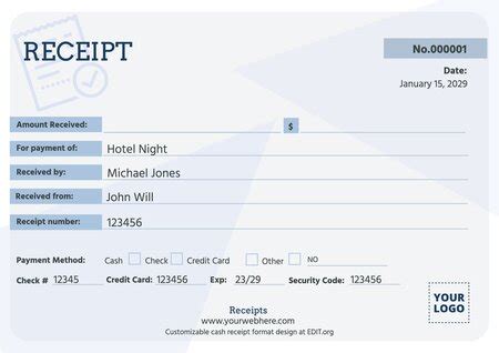 Customize a Receipt Template online