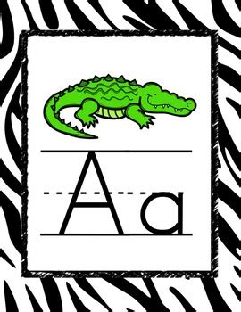 Zebra Print Decor Alphabet Posters and Charts | TpT