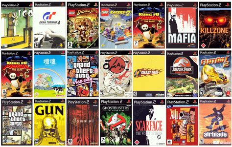 Collection of old vintage Sony Playstation 2 video game covers on December 13, 2021 in Vilnius ...