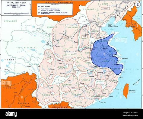 Chinese civil war map 02 Stock Photo - Alamy