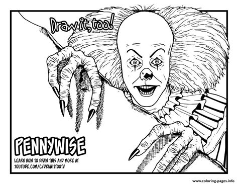 Kids Pennywise Draw It Coloring page Printable