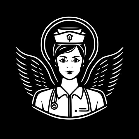 Nurse - Black and White Isolated Icon - Vector illustration 23544098 ...