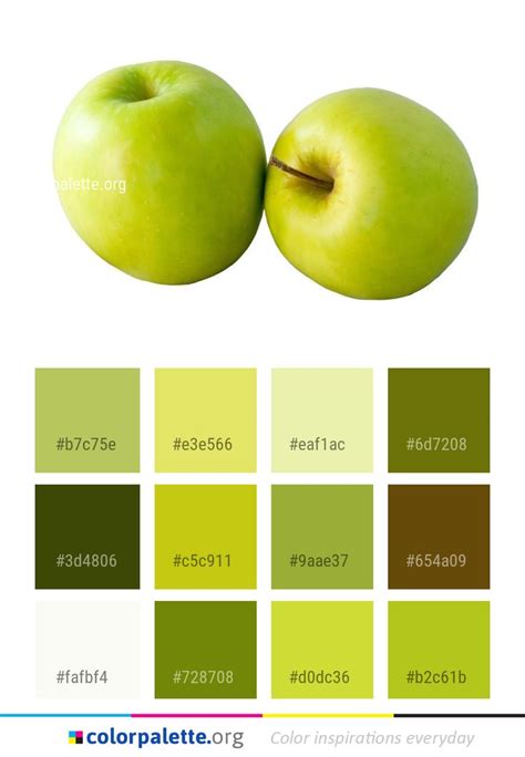 Green Apple Colour Palette | Green color pallete, Green palette, Green ...