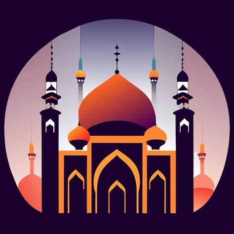 Premium Vector | Vector mosque silhouette spiritual islamic symbol art