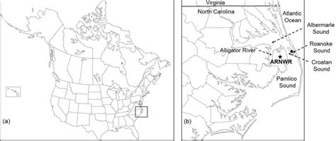 Location of the Alligator River National Wildlife Refuge (ARNWR) within ...