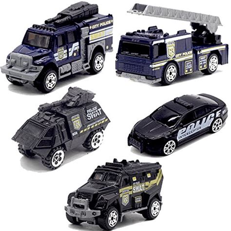 5pcs Assorted SWAT Die Cast Metal Alloy Car Models Mini Play Vehicles Truck Cars Toy for Kids ...