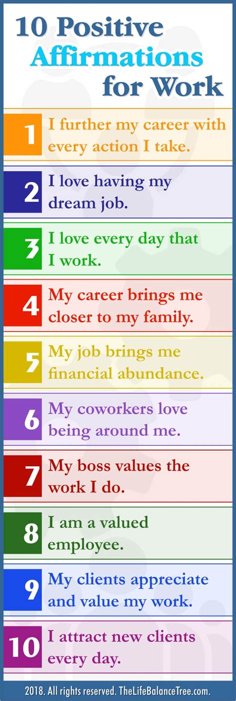 10 Positive Affirmations for Work - The Life Balance Tree