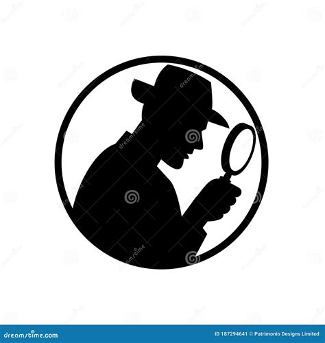 Silhouette Of Detective Character Design Vector Illustration ...