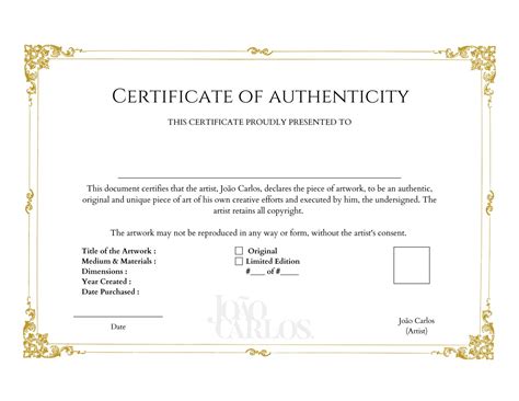 How to make a Certificate of Authenticity | João Carlos Photo & Videographer