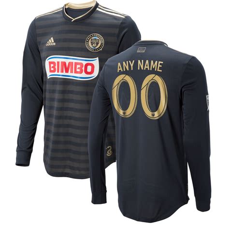 adidas Philadelphia Union Navy 2018 Primary Authentic Custom Long Sleeve Jersey