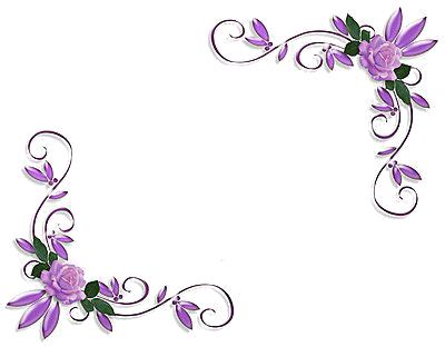 Purple Floral Border Png