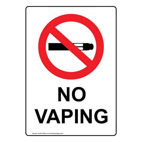 Vertical Sign - No Smoking - No Vaping